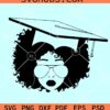 Afro woman graduation cap SVG, Educated Afro Woman svg, Graduation Hat svg