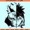 Anime Manga Svg, Anime svg, Cartoon Anime Split Face Svg, Manga SVG