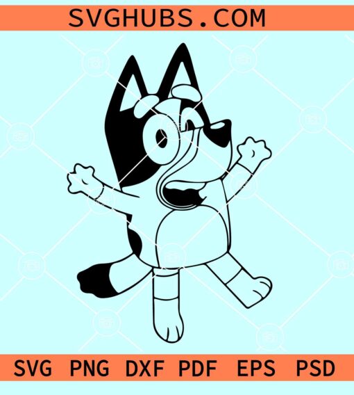 Bluey Bandit Heeler SVG, Bluey Dog SVG, Bluey Dad Baby SVG PNG DXF EPS