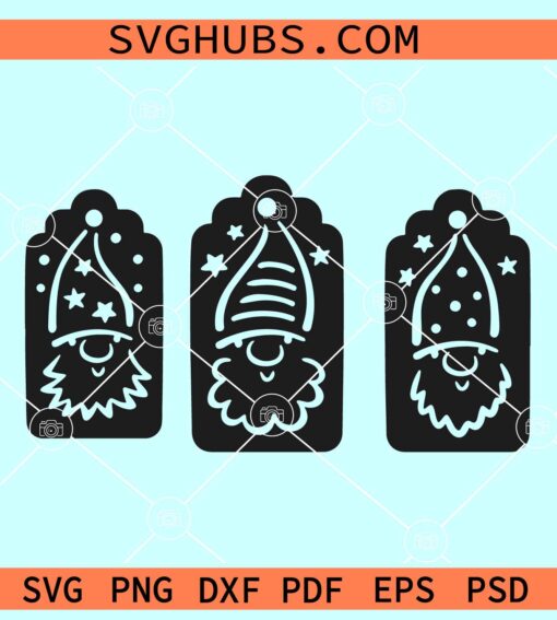 Christmas Gnomes Gift Tags SVG, Christmas gift tag SVG, Gift tag SVG