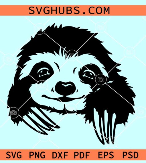 Cute Sloth Svg, Sloth face svg, Sloth svg file, Wild Animal Svg, Animal Svg