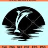 Dolphin Jumping Wall Art SVG, Dolphin sunrise svg, dolphin sunset svg