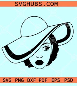 Elegant woman big hat svg, large hat classy lady SVG, Lady elegant in hat svg