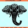 The Elephant head mandala SVG, Elephant mandala SVG, Boho elephant svg