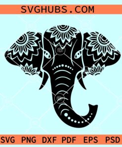 The Elephant head mandala SVG, Elephant mandala SVG, Boho elephant svg