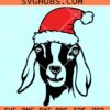 Goat with Santa hat SVG, Christmas goat svg, farmhouse Christmas svg