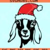 Goat with Santa hat SVG, Christmas goat svg, farmhouse Christmas svg