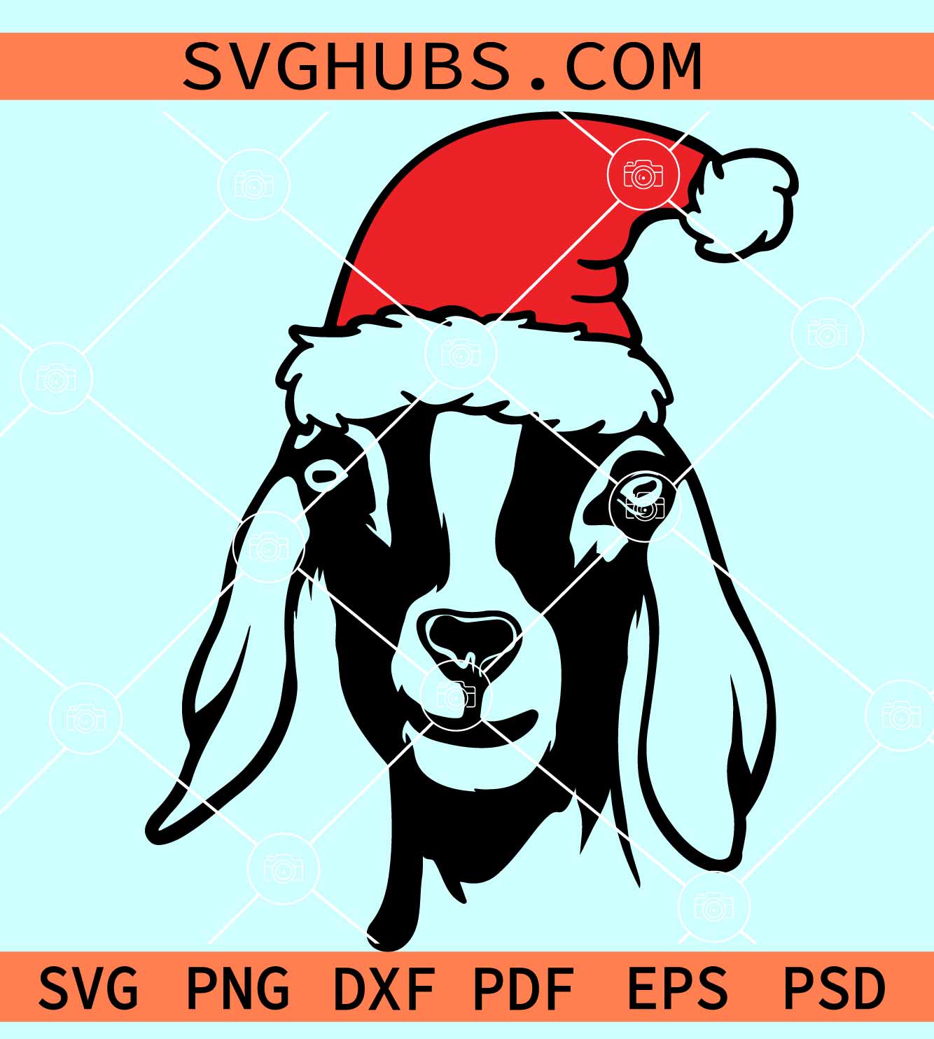Goat with Santa hat SVG, Christmas goat svg, farmhouse Christmas svg
