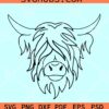 Highland Cow Svg, Cow Face Svg, Highland heifer svg, Cow Svg