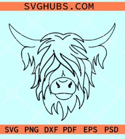 Highland Cow Svg, Cow Face Svg, Highland heifer svg, Cow Svg