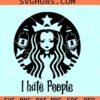 I hate people Wednesday Addams Svg, I hate people svg, Wednesday Addams Svg