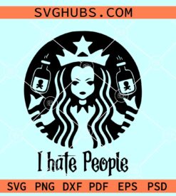 I hate people Wednesday Addams Svg, I hate people svg, Wednesday Addams Svg