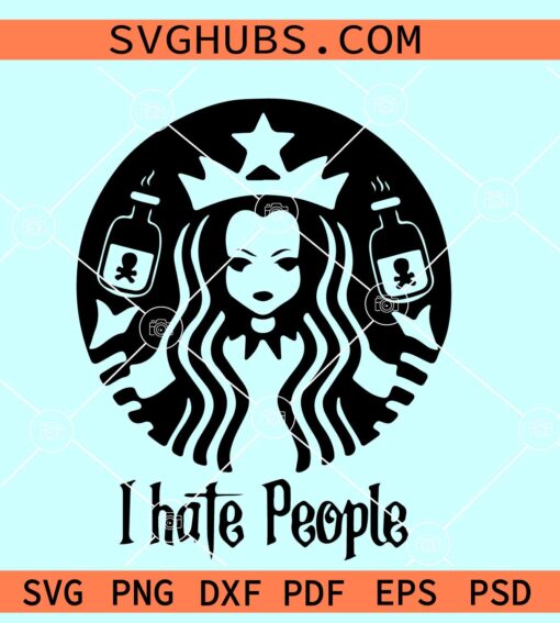I hate people Wednesday Addams Svg, I hate people svg, Wednesday Addams Svg