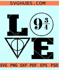 Love Harry Potter SVG, Harry Potter SVG, deathly hallows symbol svg