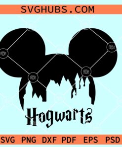 Mickey Head Hogwarts SVG, Hogwarts SVG, Harry Potter SVG, Wizard School SVG