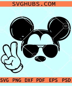 Mickey Mouse Peace sign SVG, peace love Mickey svg, Mickey Mouse SVG