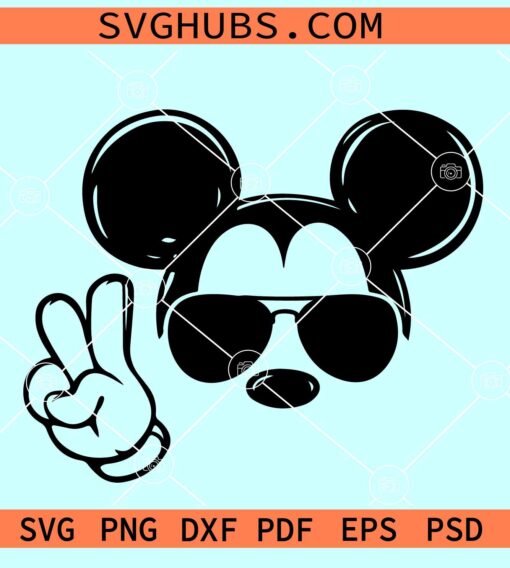 Mickey Mouse Peace sign SVG, peace love Mickey svg, Mickey Mouse SVG