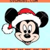 Mickey Mouse head Christmas svg, Mickey Mouse Christmas svg, Mickey with Santa hat SVG
