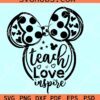 Mickey Teach Love Inspire Svg, Teach Love Inspire Svg, Disney teacher svg