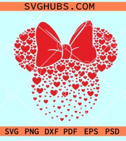 Minnie Hearts svg, Disney Valentines Day svg, Minnie Heart Valentine SVG