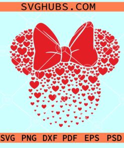 Minnie Hearts svg, Disney Valentines Day svg, Minnie Heart Valentine SVG