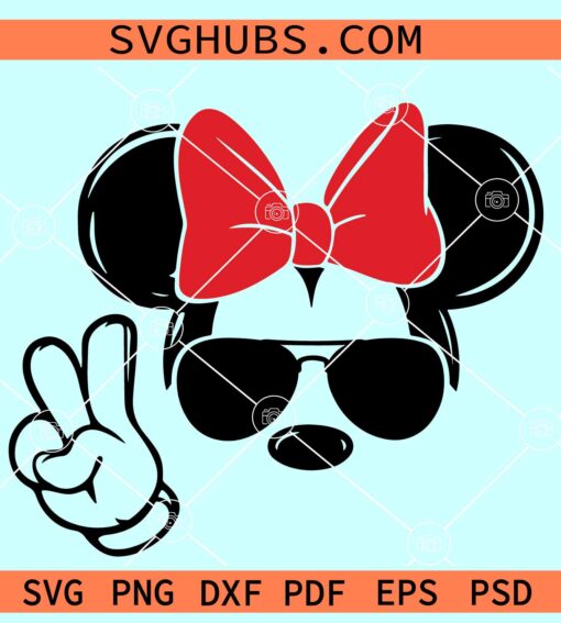 Minnie mouse peace sign svg, Minnie mouse svg, peace sign svg