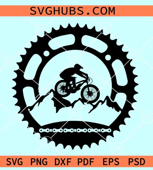 Mtb Bike Mountain Trail Sprocket svg, MTB svg, mountain bike svg