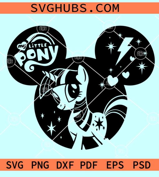 My Little Pony Disney SVG, Disney Pony Mouse Ears SVG, Rarity Pony SVG