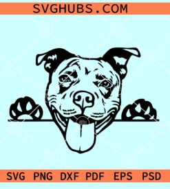 Peeking Pitbull SVG, Pitbull dog breed svg, dog breed SVG, Pitbull SVG