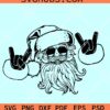 Santa Sunglasses SVG, cool Santa, Santa rock hand svg, Santa clipart