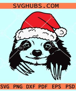 Sloth with Santa hat SVG, Christmas sloth svg, Sloth Santa hat SVG, Christmas cut file