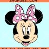 Smiling Minnie mouse SVG, Happy Minnie Svg, Minnie Mouse with hair bow svg