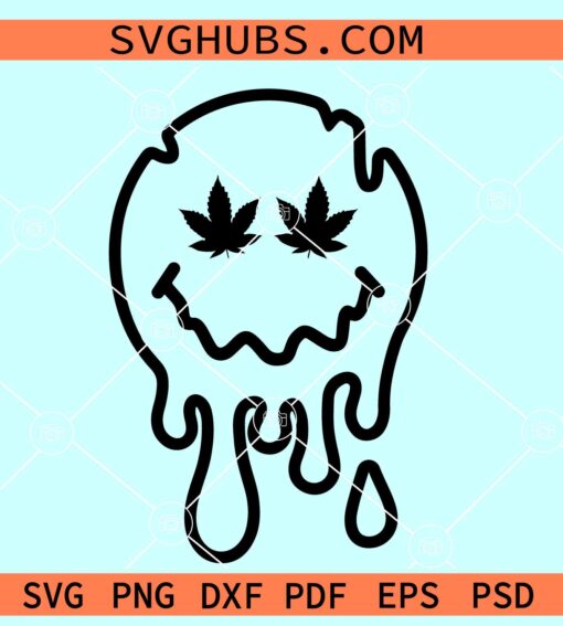 Trippy Face weed eyes Svg, Trippy Face Svg, Melting face svg, marijuana eyes svg