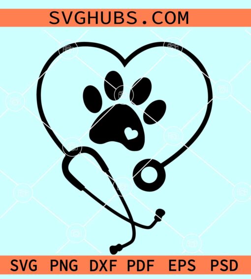 Vet Tech Stethoscope SVG, Vet Tech SVG, Veterinary Stethoscope SVG