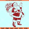 Vintage Santa Waving SVG, Happy Santa svg, waving Santa svg, Santa Claus svg
