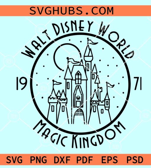 Walt Disney World Castle Magic Kingdom 1971 SVG, Walt Disney World Svg