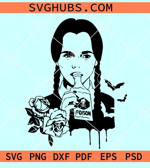Wednesday Addams SVG, Poison svg, Halloween SVG Files