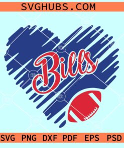 Bills Heart SVG, Bills football svg, Buffalo Bills SVG, Glitter Heart Bills SVG