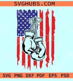 Boxing gloves US flag SVG