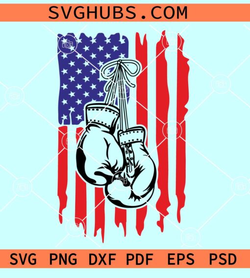 Boxing gloves US flag SVG