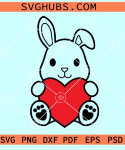 Bunny Valentine SVG, rabbit valentine SVG, Valentine Svg files for cricut