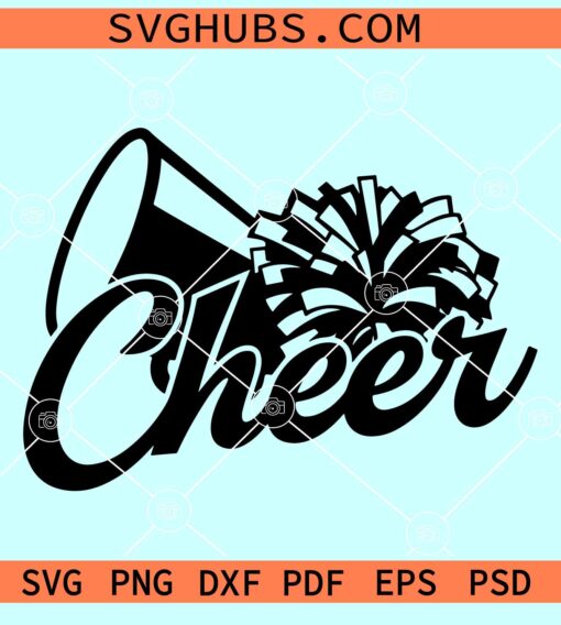 Cheerleader SVG, Cheer mom svg, Megaphone svg, team spirit svg, cheer clipart