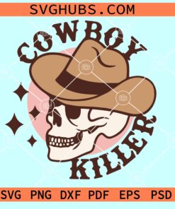 Cowboy Killer SVG, Cowboy Skeleton SVG, Western Skull Halloween SVG