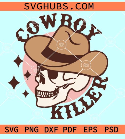 Cowboy Killer SVG, Cowboy Skeleton SVG, Western Skull Halloween SVG