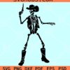 Cowboy Skeleton with gun SVG, Cowboy Skeleton SVG, Cowboy Skull svg