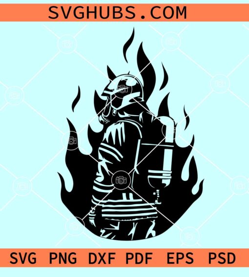 Fire Fighter frame SVG, Firefighter svg, Fireman svg, Fireman SVG