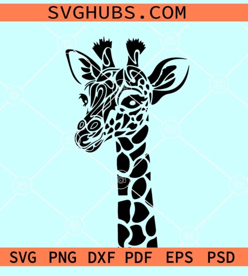 Giraffe Mandala SVG, Giraffe svg, Giraffe head SVG, Giraffe Wild Svg
