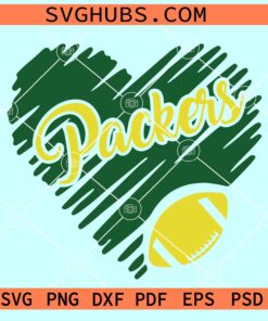 Green Bay Packers Heart Svg, Packers Heart SVG, Packers Football SVG