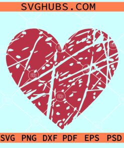 Grunge Heart SVG, distressed heart SVG, Scribble heart Svg