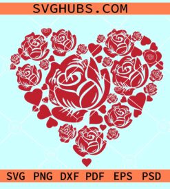 Heart of Roses SVG, red roses Svg, Valentine roses svg, Valentine SVG file